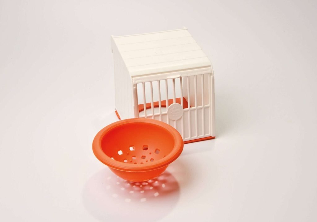 Kunststof nestkast oranje incl. nest
