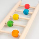Houten Vogelladder met Kralen 5 Treden - 23 cm - Derde afbeelding