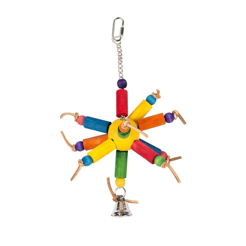 Vogelhanger met houten blokjes
