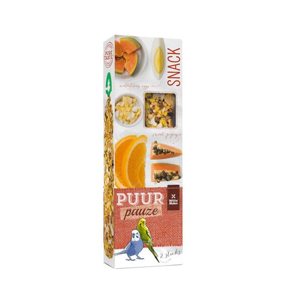 PUUR Pauze Zaadsticks Grasparkiet met Papaja en Sinaasappel - 2 Sticks