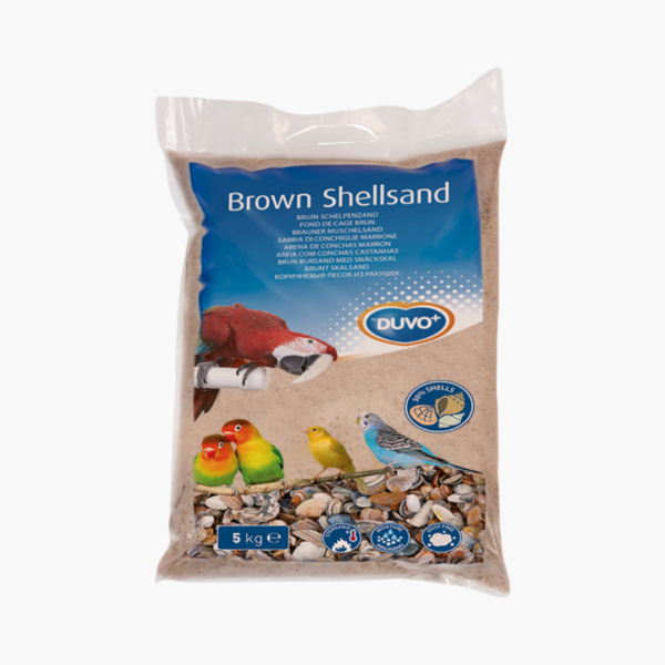 Duvoplus Bruin Schelpenzand voor Vogels 5 Kilo