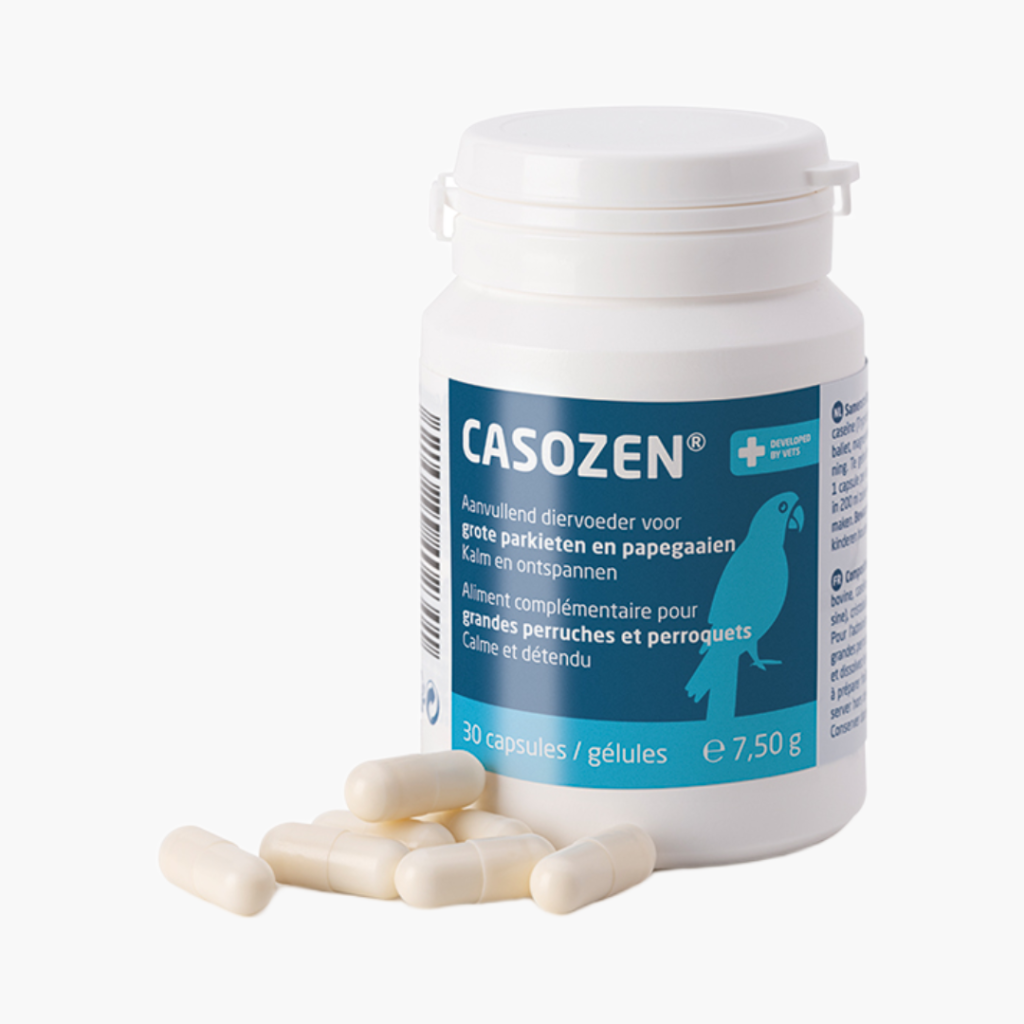 Casozen® Aanvullend Diervoeder voor Grote Parkieten en Papegaaien – 30 Capsules