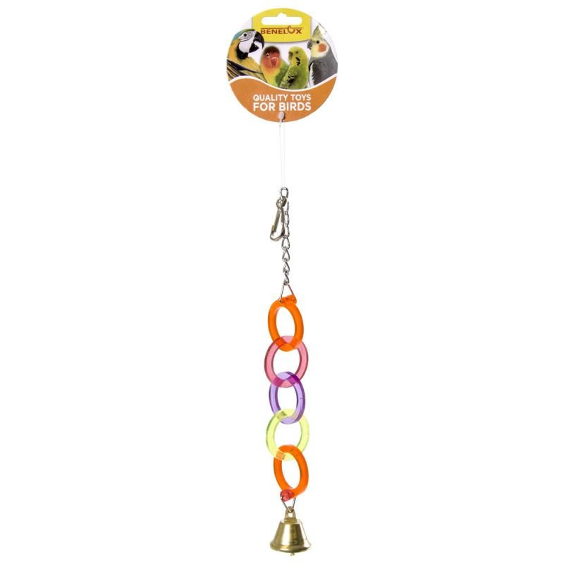 Benelux Acryl Ringen met Belletje - 31 cm - Vogelspeelgoed