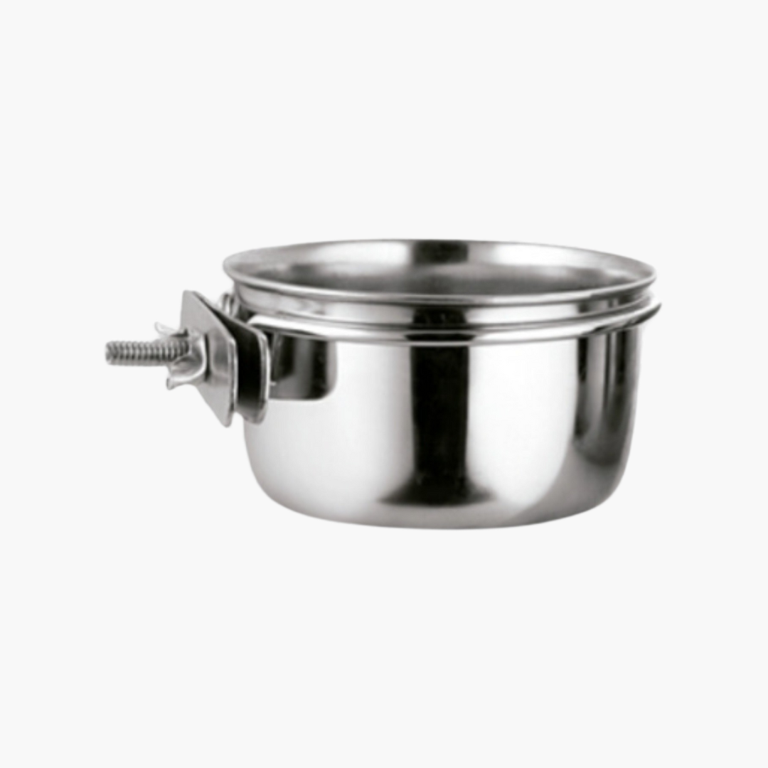2127 Coop Cup Inox + Schroef/Vijs – Eetkom voor Vogels – 12 cm