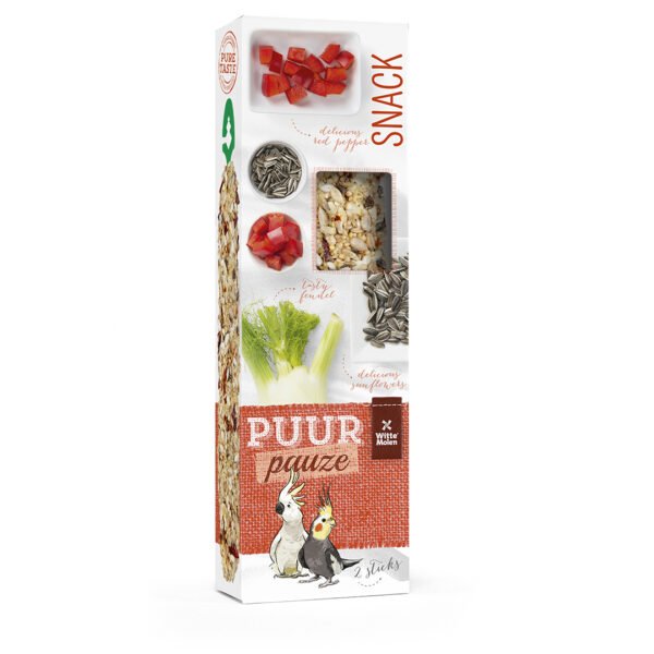 PUUR Pauze Zaadsticks Grote Parkiet met Venkel en Peper - 2 Sticks