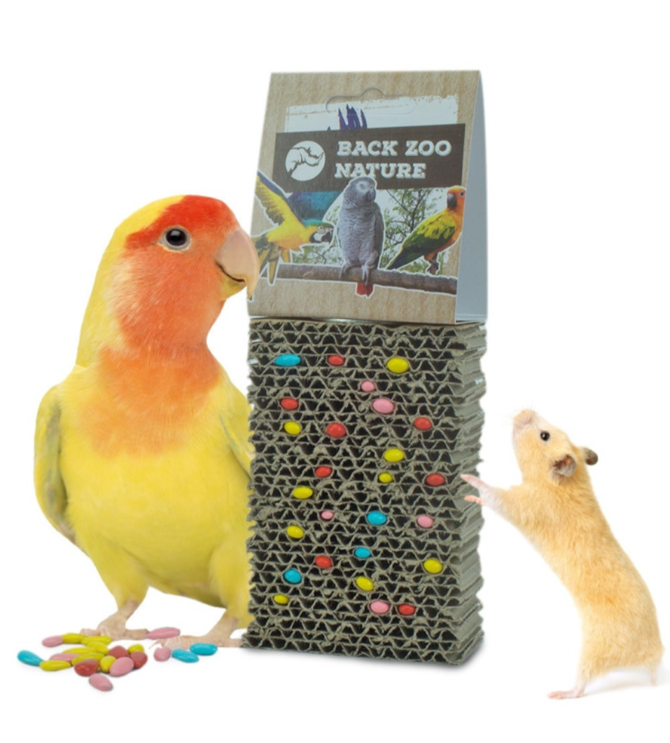 1413-1 Back Zoo Nature Cardboard Treat Block - Vogelspeelgoed