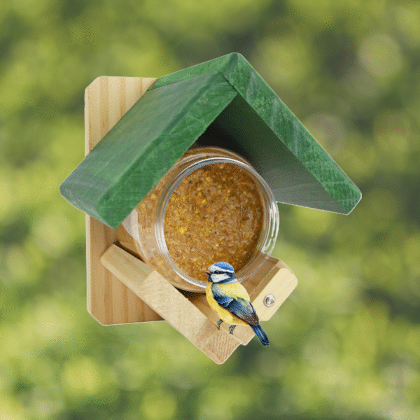 Garden Heroes Pindakaaspothouder Hout met Groen Dakje