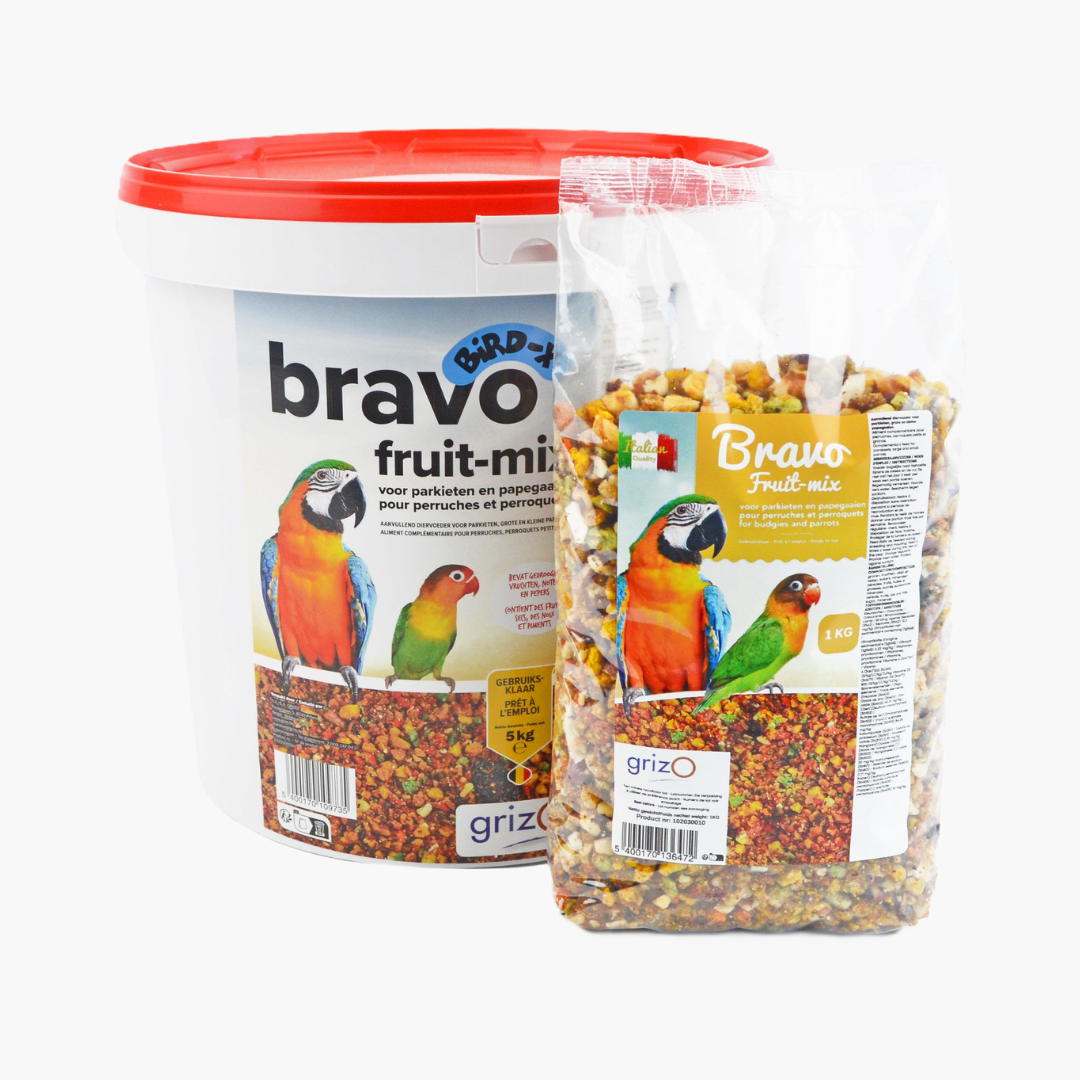Bravo Fruit-mix Grof voor Parkieten en Papegaaien – 1 of 5 Kilo