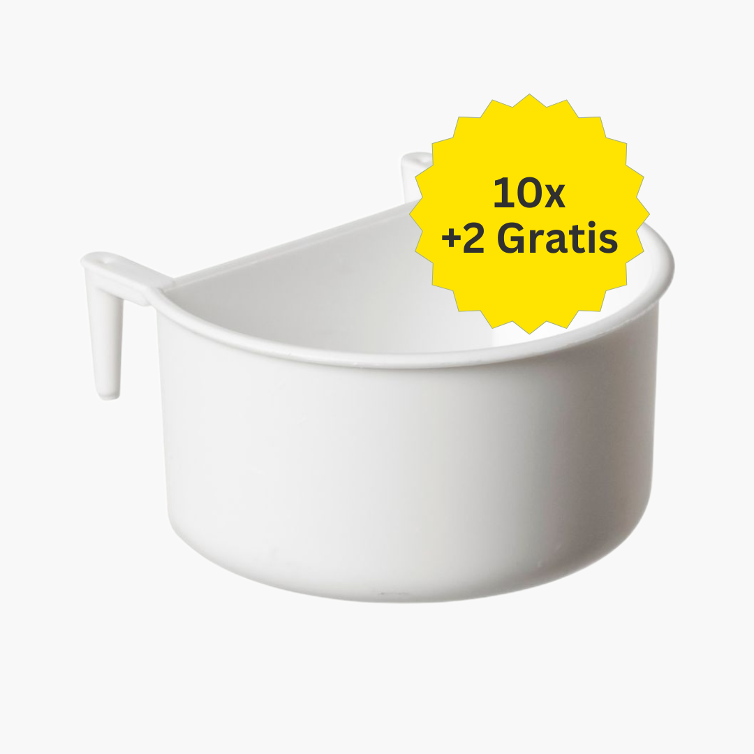 2GR NKB Bakje – Kunststof Wit – 12 Stuks